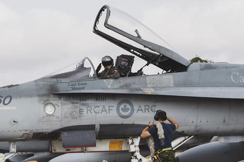 Canada RCAF CF-18 Hornet salute