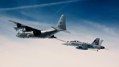 KC-130T refuels FA-18F