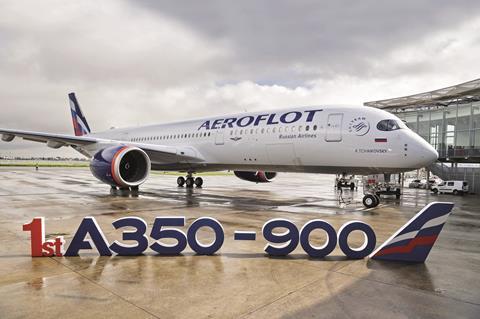 Aeroflot A350 first delivery