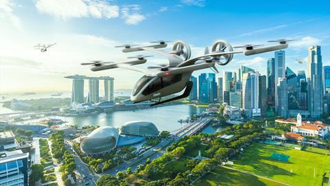 Eve's air taxi over Singapore