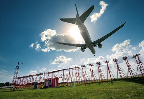 Aircraft on final approach-c-Heathrow Airport