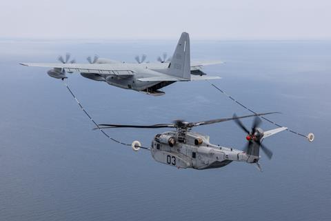 CH-53K first air-to-air refuelling c US Navy