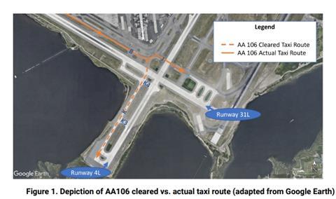 AA106_13Jan_runway incursion JFK_NTSB