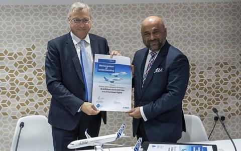 Dubai Airshow 2021 Day3 - Airbus and Jazeera Airways signature