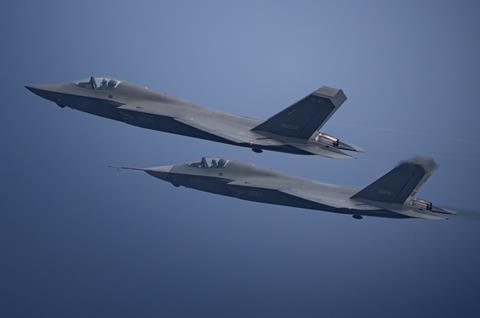 J-35s china in flight