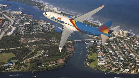 An Allegiant 737 Max over Florida