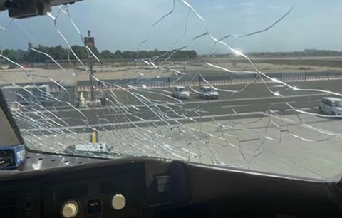 Delta 767 windshield hail damage-c-ANSV