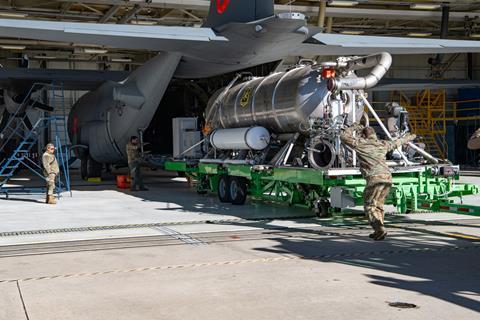 MAFFS Modular Aerial Firefighting System installation C-130H c USAF