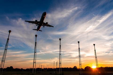 Plane near airport