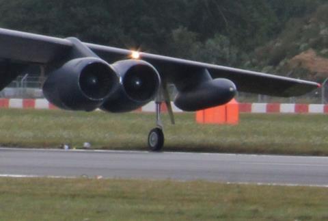 B-52 after hitting lights at RIAT 2023