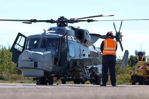 Royal Navy Wildcat with Martlet missiles
