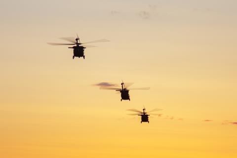 Black Hawk nigh flight