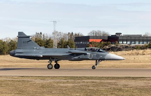 Swedish air force Gripen E 6012 in Linkoping