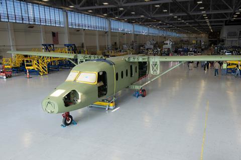 Textron SkyCourier fuselage and wing mating