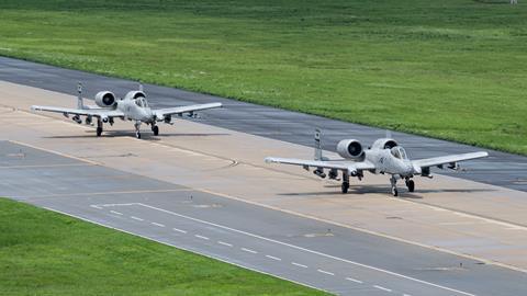 A-10s taxi at Osan air base South Korea c USAF