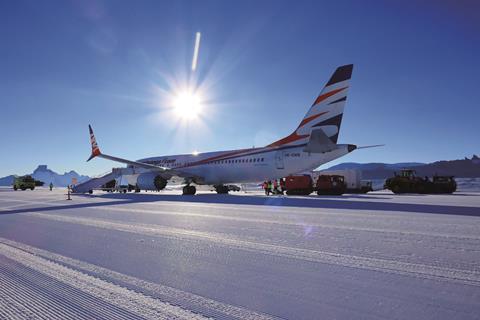 Smartwings Boeing 737 Max in Antarctica