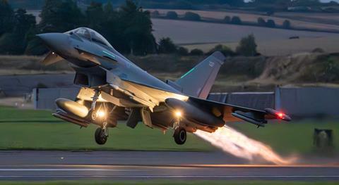 RAF Typhoon Boscombe Down take-off