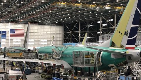 737's in Boeing's Renton, Washington production facility