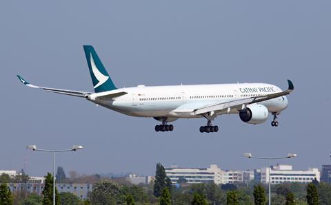 Cathay Pacific Airbus A350-1000 landing