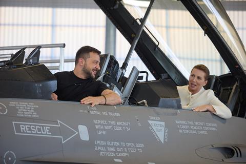 Zelensky in F-16 with Danish PM