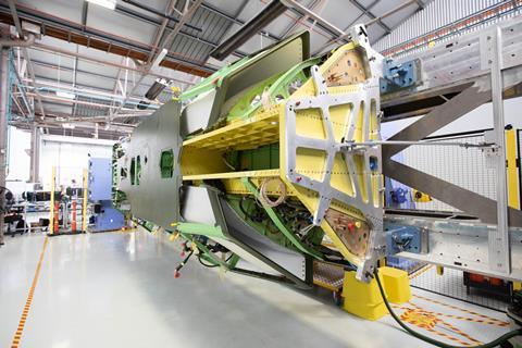 Boeing Airpower Teaming System fuselage on jig