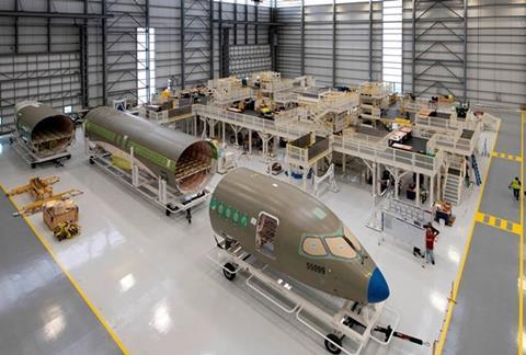Airbus A220 assembly in Mobile, Alabama