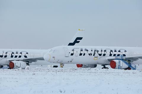 Finnair aircraft in storage