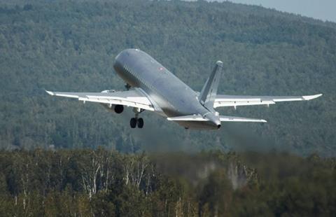 SJ-100 97004 first flight-c-United Aircraft