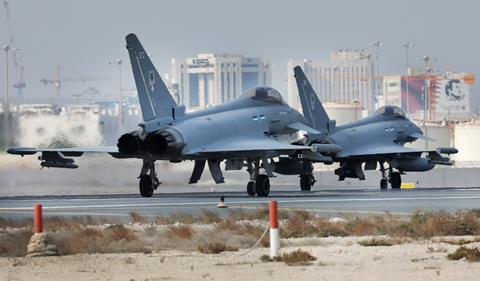 RAF/QEAF 12 Sqn Typhoons en Qatar