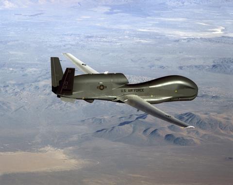 US Air Force RQ-4 in flight c USAF