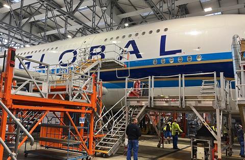 A380 inside hangar-c-Global Airlines