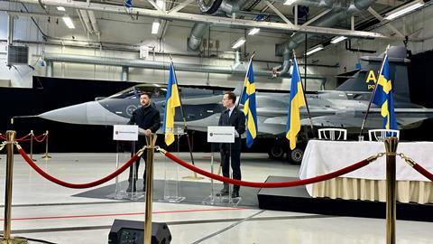 Zelensky with Gripen E