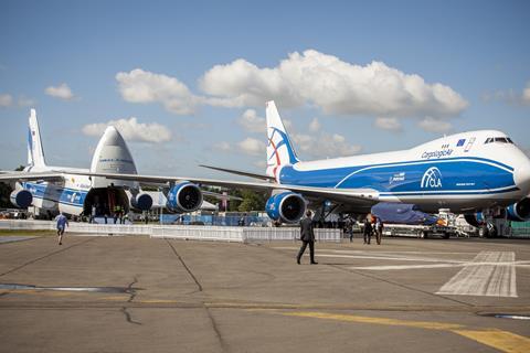 Volga-Dnepr Airlines An-124-100 and CargoLogicAir Boeing 747-8F