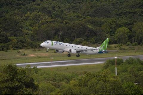 Bamboo Airways E195 takeoff in Vietnam