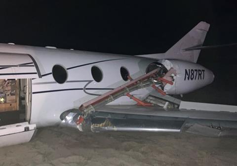Falcon 10 accident aft-c-NTSB via KEPC ARFF