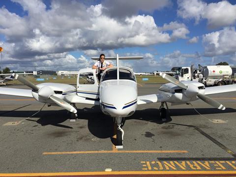 Nicole with Aircraft During Cadet Training