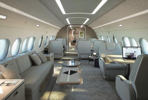 Airbus ACJ TwoTwenty Business lounge 