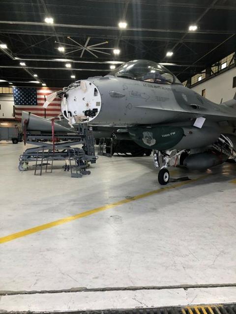 Northrop Grumman’s APG-83 radar being installed in an Air National Guard’s F-16 at Joint Base Andrews Maryland - 2