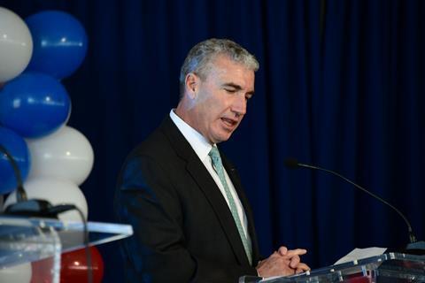 Jeff Knittel during A220 FAL groundbreaking celebration 011619. Airbus