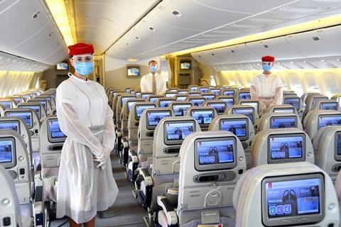 Emirates cabin crew PPE masks