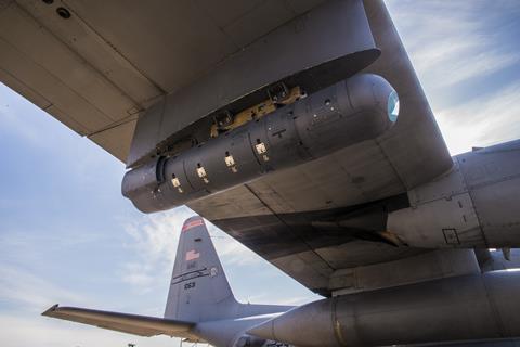 Northrop Grumman Litening pod on C-130 wing c Air National Guard