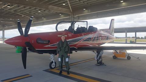 Caitlin Rytenskiled with RAAF PC-21