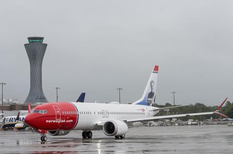 Norwegian Boeing 737 Max at Edinburgh