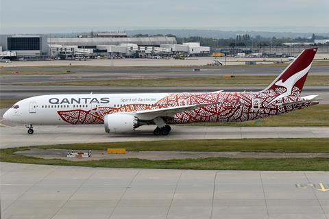 Qantas_(Yam_Dreaming_Livery),_VH-ZND,_Boeing_787-9_Dreamliner_(49596942288)
