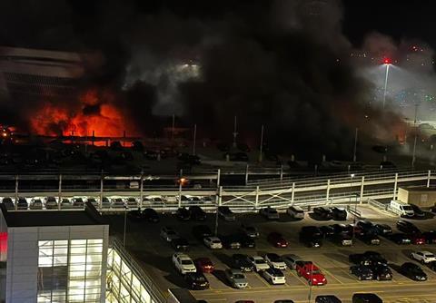 luton car park fire-c-Bedfordshiare Fire & Rescue Service