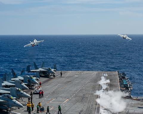 F-18 carrier launch