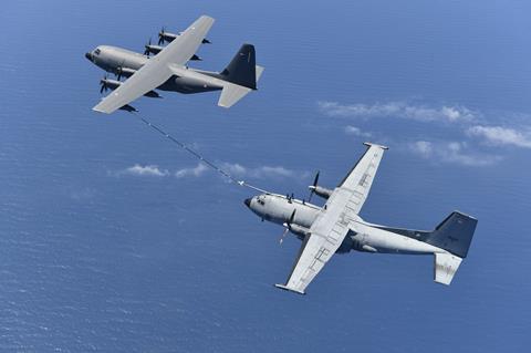 French air force KC-130J refuels C160G