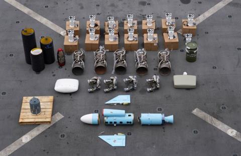 Iranian precision munitions seized by US Navy c US Central Command