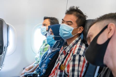 Passengers with masks