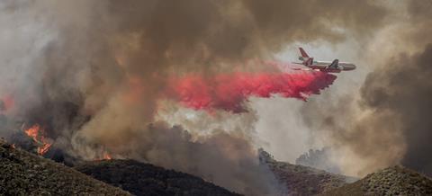 1 DC-10 Airtanker Drop c Cal Fire